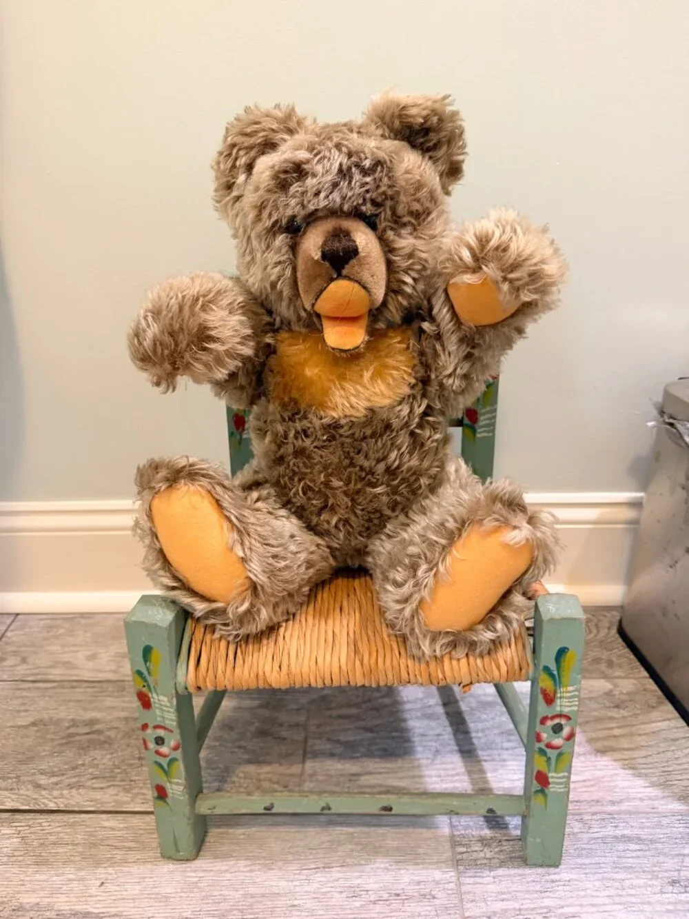 1970's FAO Schwarz Zotty Teddy Bear and Chair